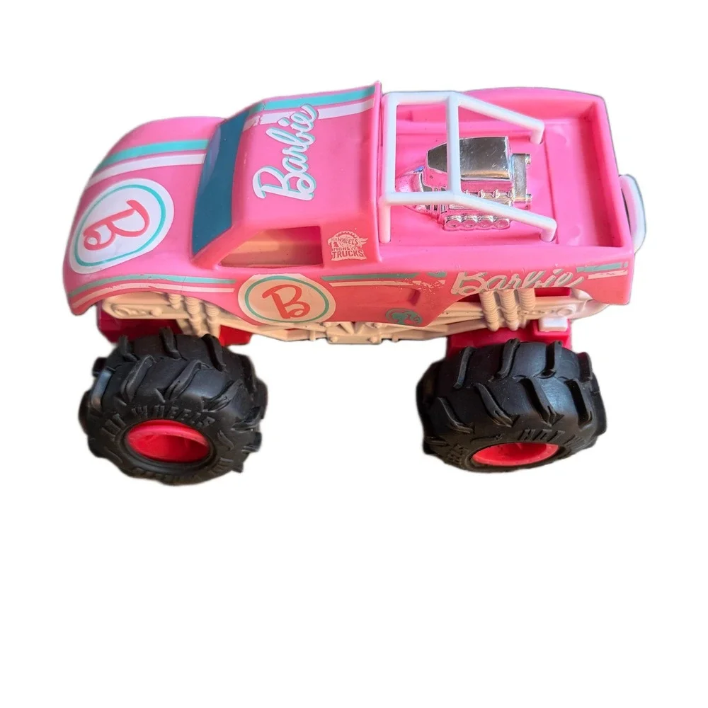 Hot Wheels Barbie Monster Trucks Pink HNV02 Set of 2 No Remotes